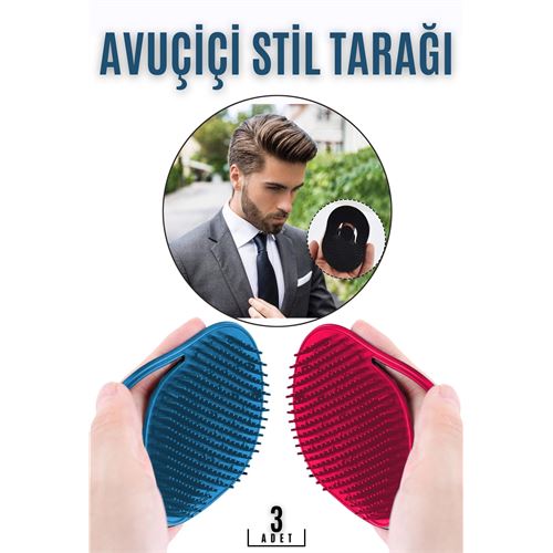 Sakinleştirici Sakal Saç Stil Tarağı 3 lü Set Beretta Design