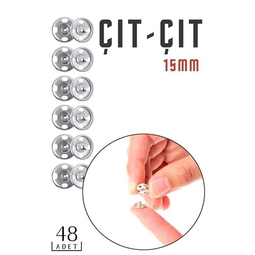 Metal ÇıtÇıt 15 mm 48 Adet NO:4