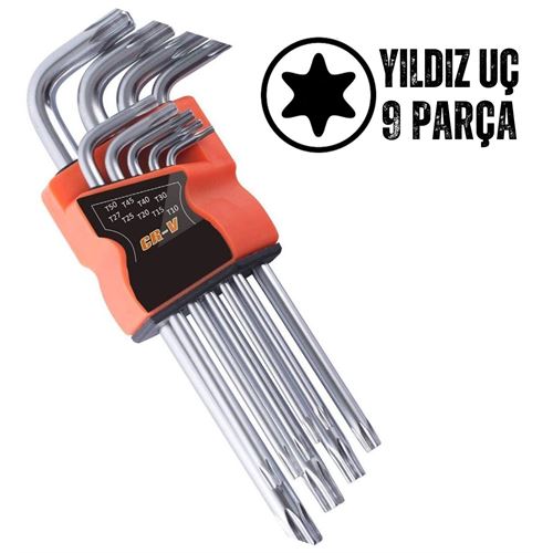 Yıldız Torx Combination 9 Parça Alyan Seti