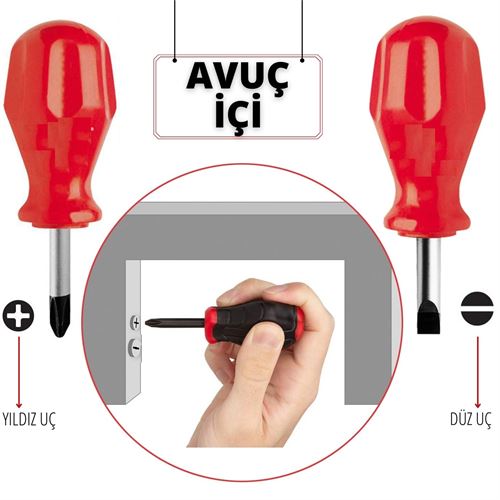 High-Torque Avuçiçi DÜZ-YILDIZ Uçlu Tornavida Seti