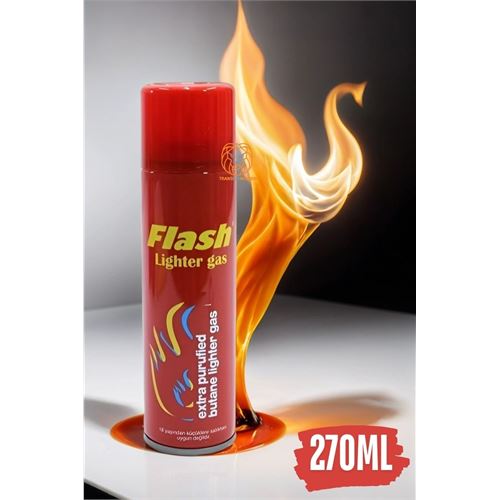 4 ADET Flash Bütan Çakmak Gaz 270 Ml 423521 Toptan Paket