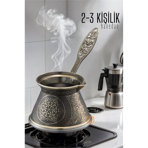 4 ADET Cezve 2-3 Kişilik ZAMAK İndüksiyon Tabanlı 720005 Toptan Paket