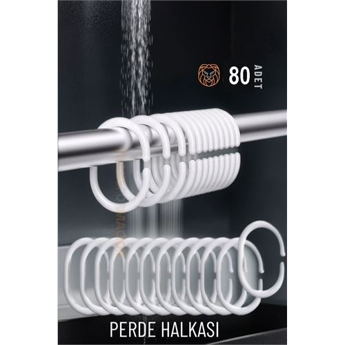  80 ADET Banyo Perde Halkaları   718033 Toptan Paket