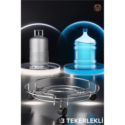 4 ADET Tekerlekli Alüminyum Tüp ve Damacana Altlığı 423534 Toptan Paket