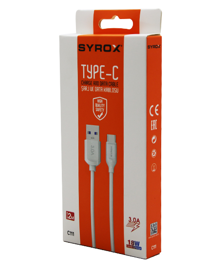 TYPE-C USB 2MT 3.0A QUICK ŞARJ - DATA KABLOSU 18W C111 (4767)