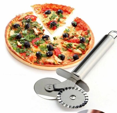 Çİft Başlı Metal Pizza Kesici ve Hamur Ruleti (4767)