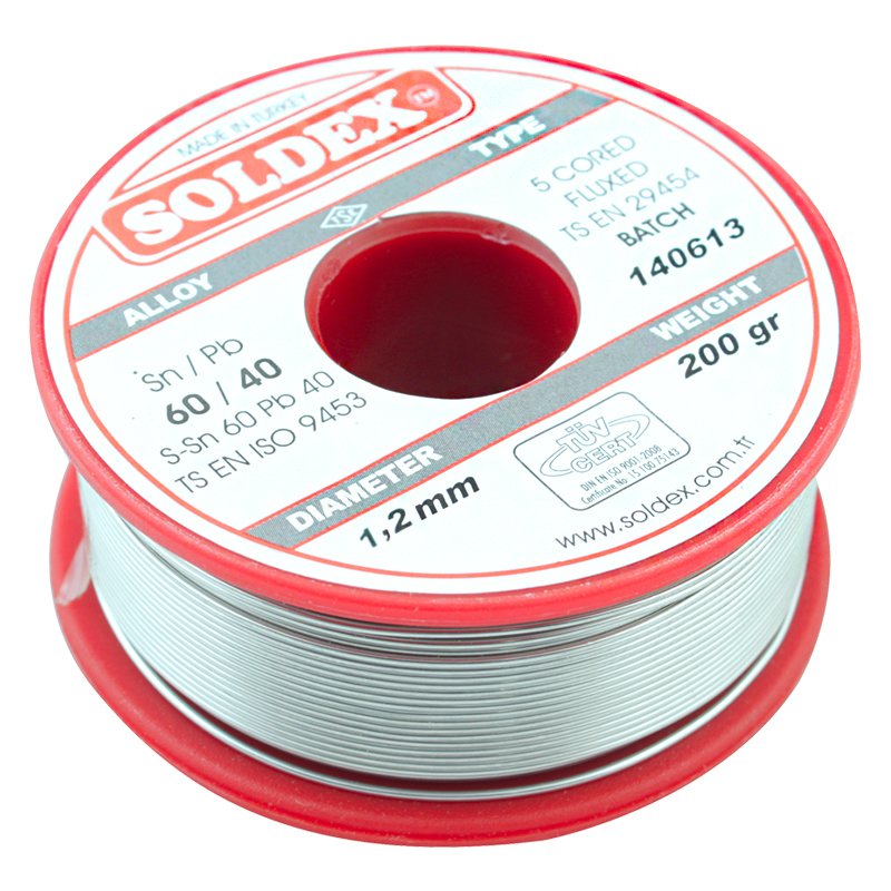 200 GR LEHİM KALIN 1,2MM SOLDEX  SN60 PB40 (4767)