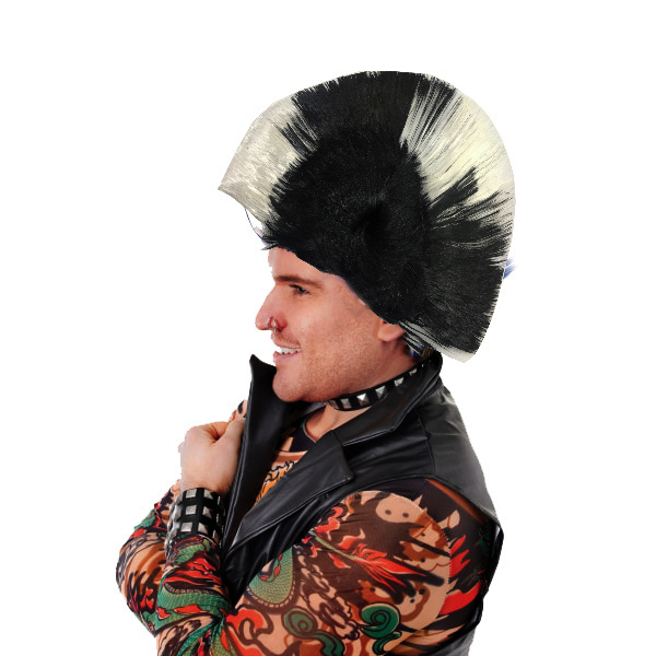 Mohican Mohawk Punk Peruk - 70 li 80 li Yıllar Peruk Model 5 (4767)