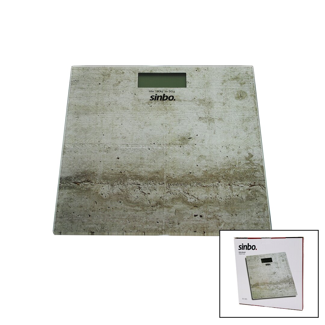 DİJİTAL - PİLLİ  CAM BANYO BASKÜLÜ  LCD EKRAN - SICAKLIK GÖSTERGELİ   180KG/50GR   28X28CM  SBS-4465 (4767)