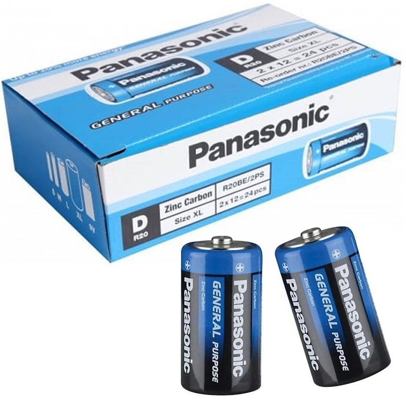 PANASONIC R20BE/2PS MANGANEZ BÜYÜK D BOY 24 LÜ PİL PAKET FİYATI (4767)