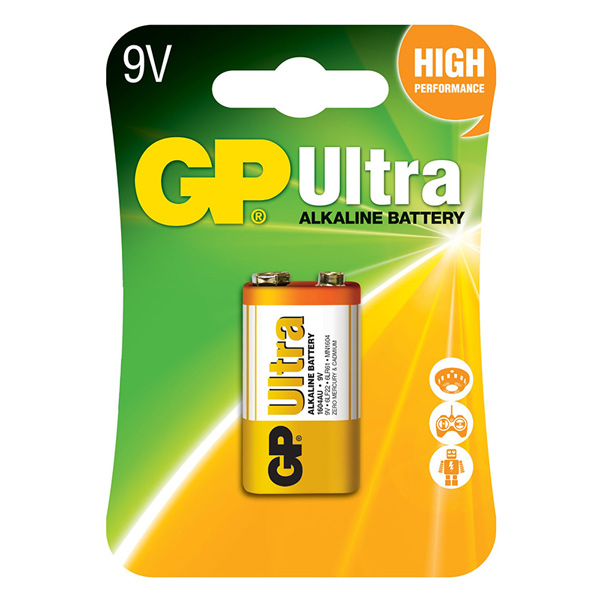 GP 1604AU-5TR1 ULTRA ALKALIN 9 VOLT TEKLİ PİL (6LF22/6LR61/6LP3146/MN1604) (4767)