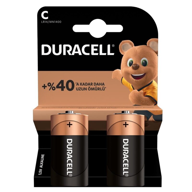 DURACELL LR14/MN1400 C ORTA BOY PİL 2Lİ PAKET (4767)