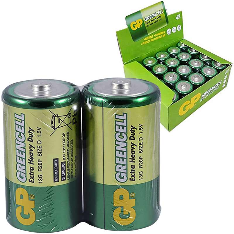 GP 13G 2S2 GREENCELL R20 BÜYÜK D BOY PİL (20 Lİ PAKET) (4767)