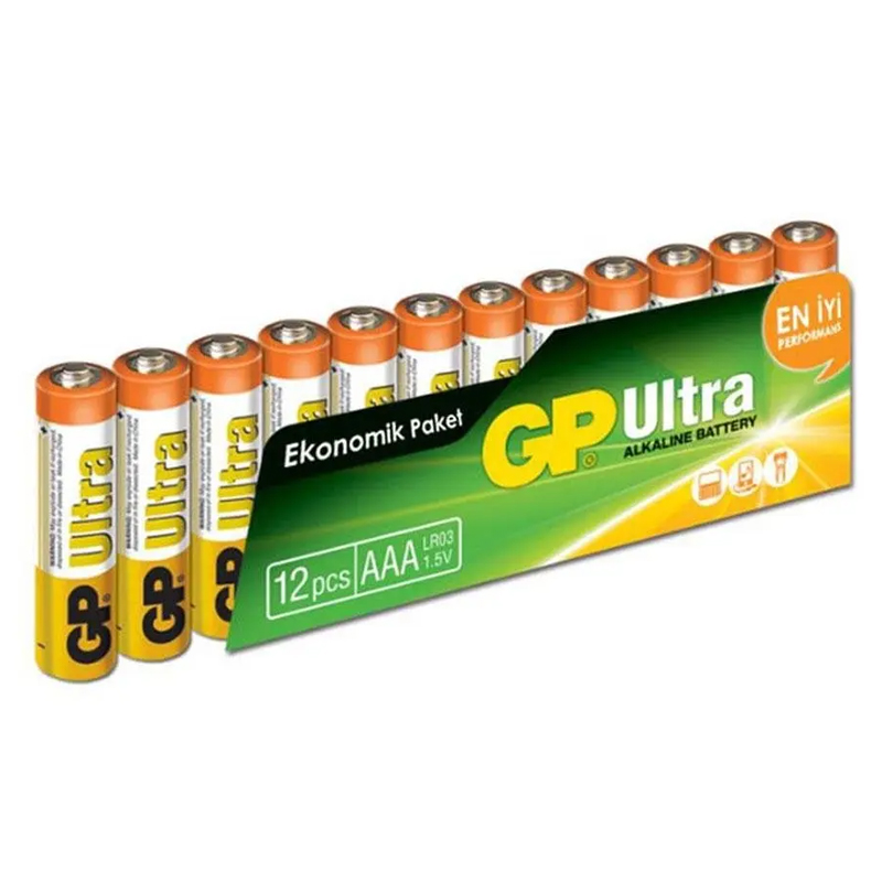 GP 24AU-12Lİ PAKET ALKALİN AAA İNCE PİL (12Lİ FİYAT) (4767)