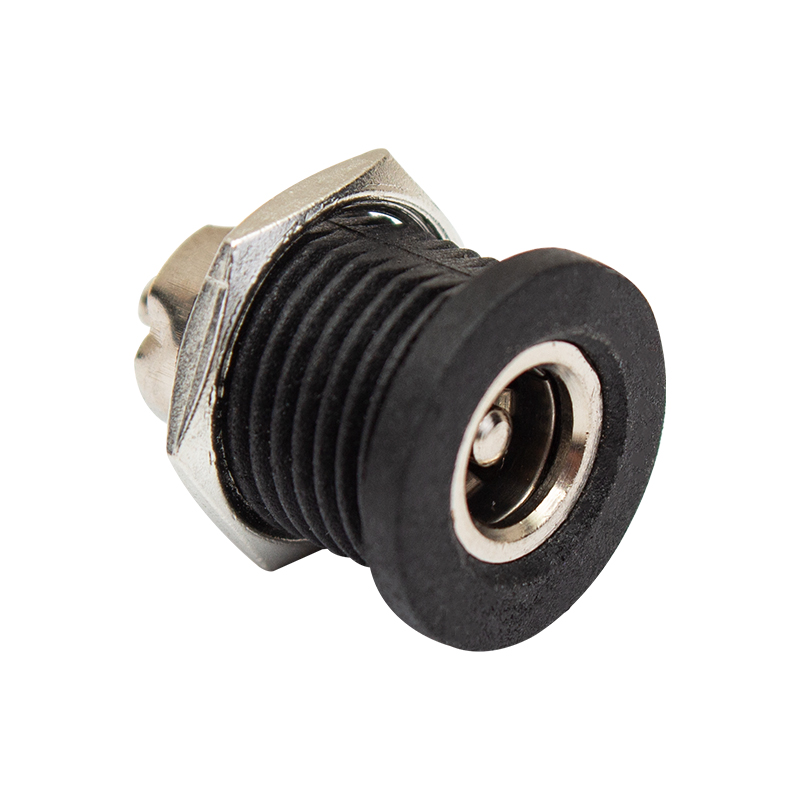 ADAPTÖR FİŞİ İÇİ METAL 12MM YUVARLAK SOMUNLU DC ŞASE 2.1MM  (IC-258C) (4767)