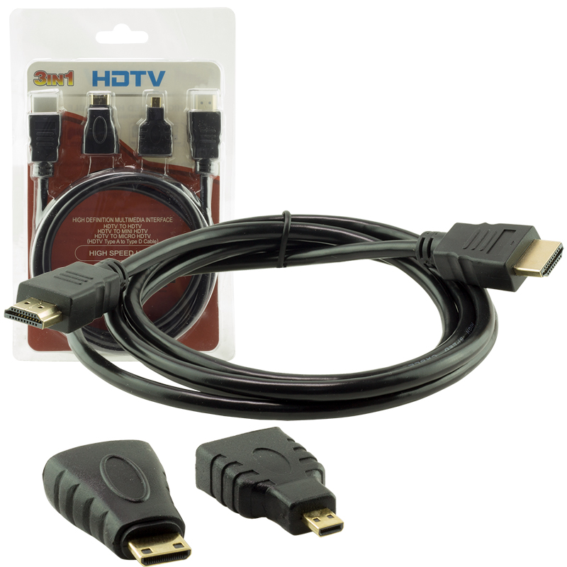 HDMI KABLO 1.5 METRE 3LÜ SET  (MICRO HDMI HDMI*MİNİ HDMI HDMI) (4767)