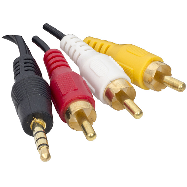 UYDU ALICISI AV KABLO 3.5 MM ST E / 3 RCA KABLO 1.2 METRE UZUN JACK ELEKTROMER (4767)