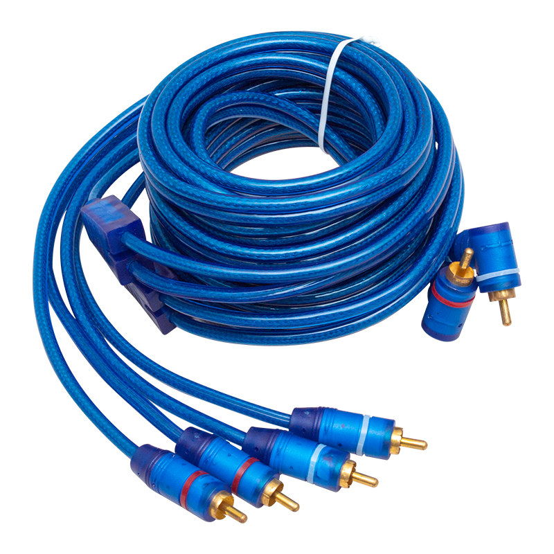 2 RCA ERKEK + 4 RCA ERKEK ŞASELİ 5 METRE MAVİ KABLO (4767)