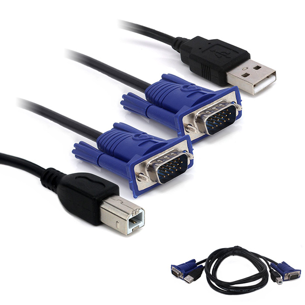 KWM SWITCH KABLO 1.5 METRE VGA ERKEK/ERKEK + USB + PRINTER (4767)