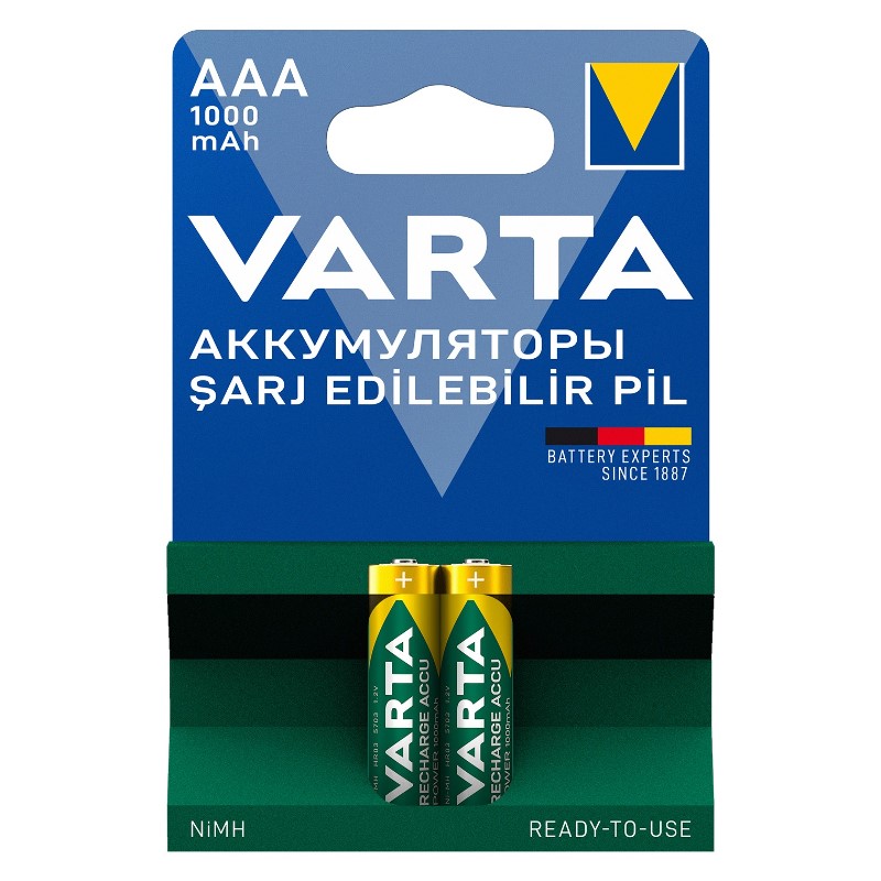 VARTA NI-MH 1.2V 1000 MAH HR03 AAA ŞARJLI 2Lİ İNCE KALEM PİL (4767)