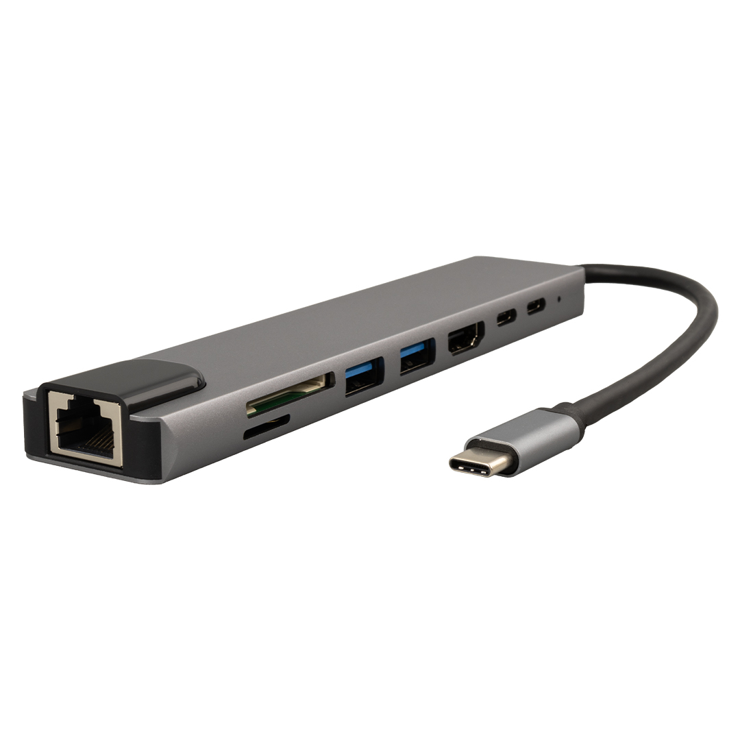 TYPE-C 8IN1 HDMI COK FONKSIYONLU USB 3.0 DOCK STATION (4767)