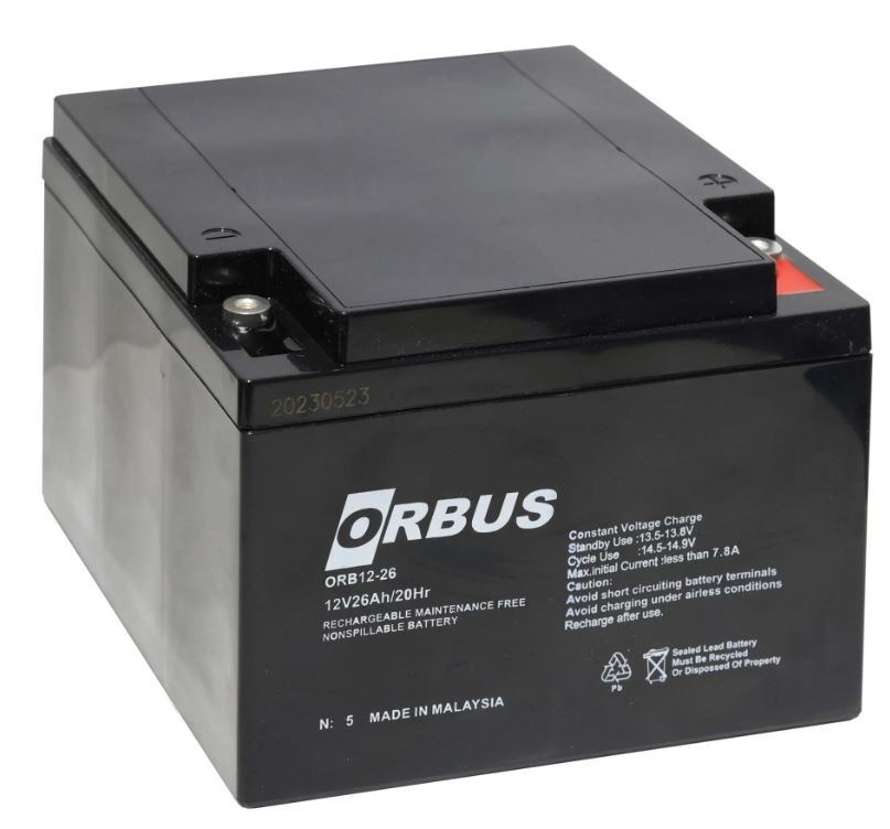 ORBUS ORB12-26 12V 26 AH KURU AKÜ (176 X 166 X 125MM) (8KG) (4767)