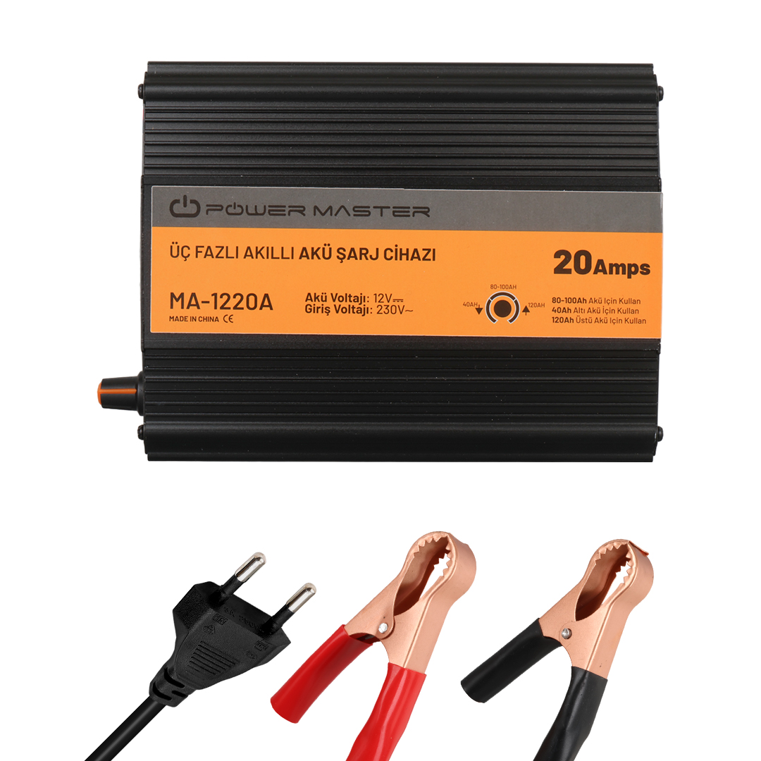 12 VOLT - 20 AMPER AKILLI AKÜ ŞARJ CİHAZI (4767)