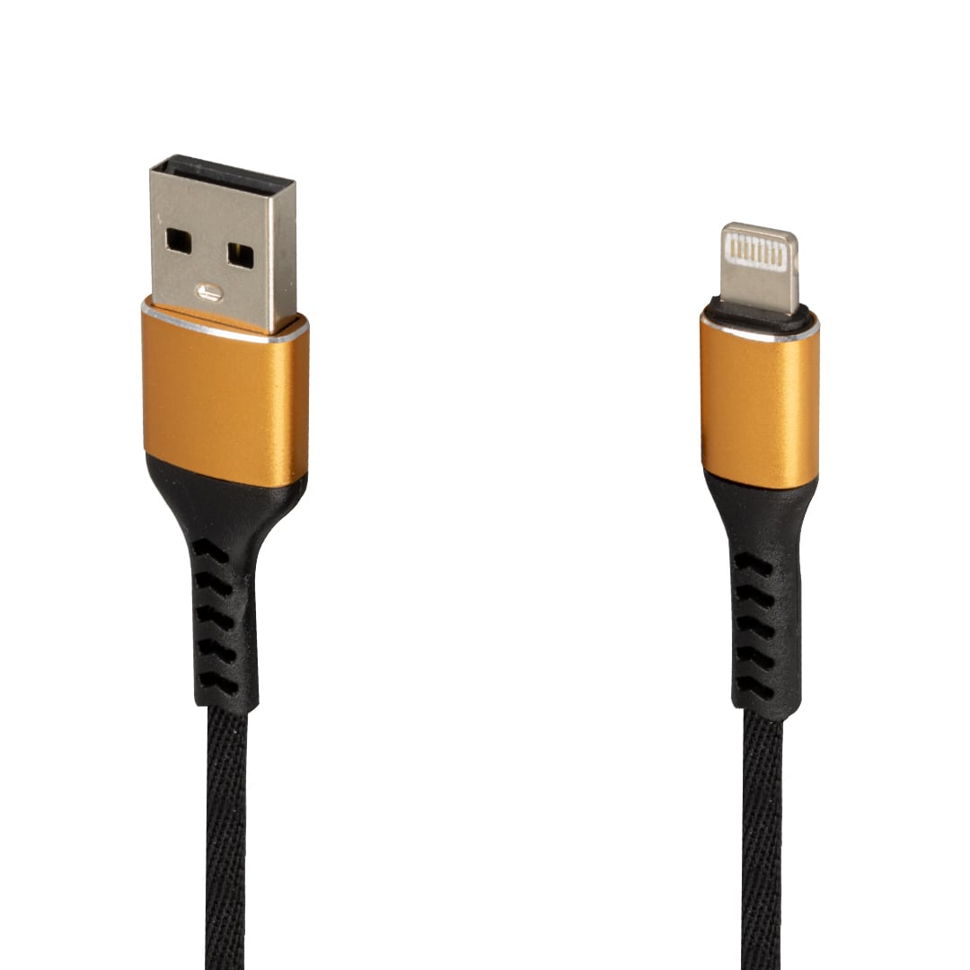 WK-22025 USB TO LIGHTNING ÖRGÜLÜ SİYAH ŞARJ KABLOSU (NO:14) (4767)