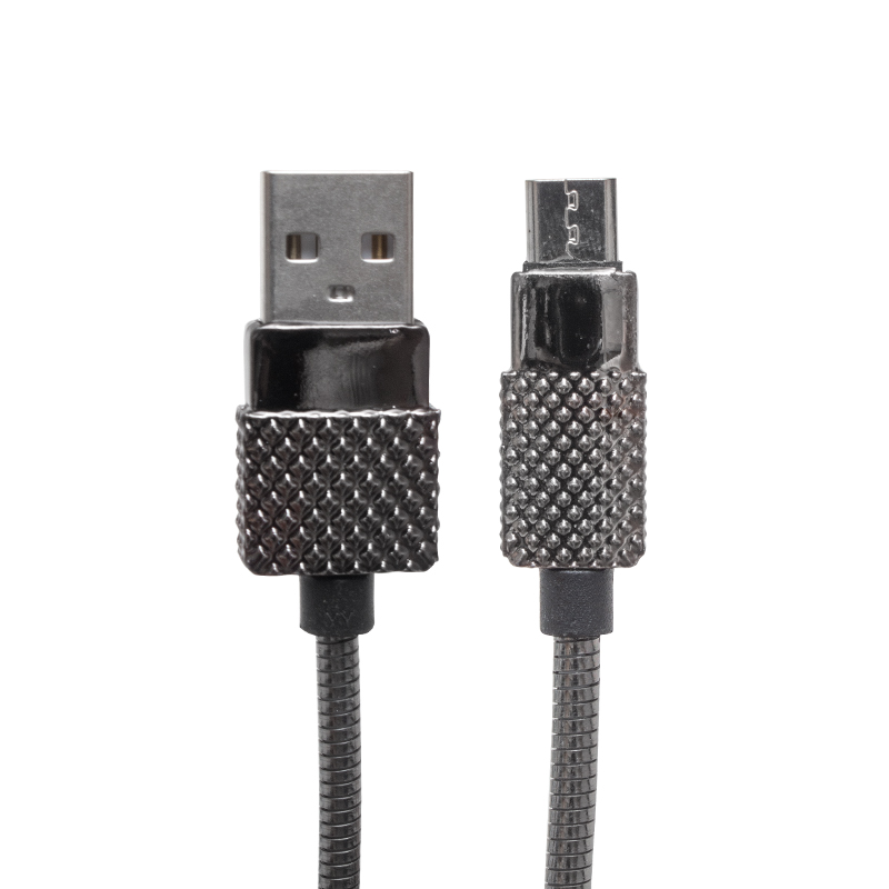 3 AMPER METAL YAYLI MICRO USB DATA VE ŞARJ KABLOSU 1 METRE (4767)