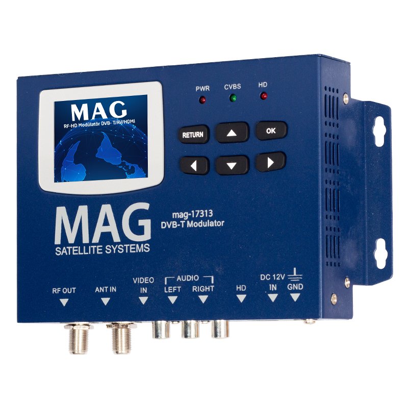 MAG MG-17313 LCD EKRANLI HD-RF CONVERTER FULL HD DVB-T ENCODER MODULATOR (DVB-T/AV/HDMI) (4767)