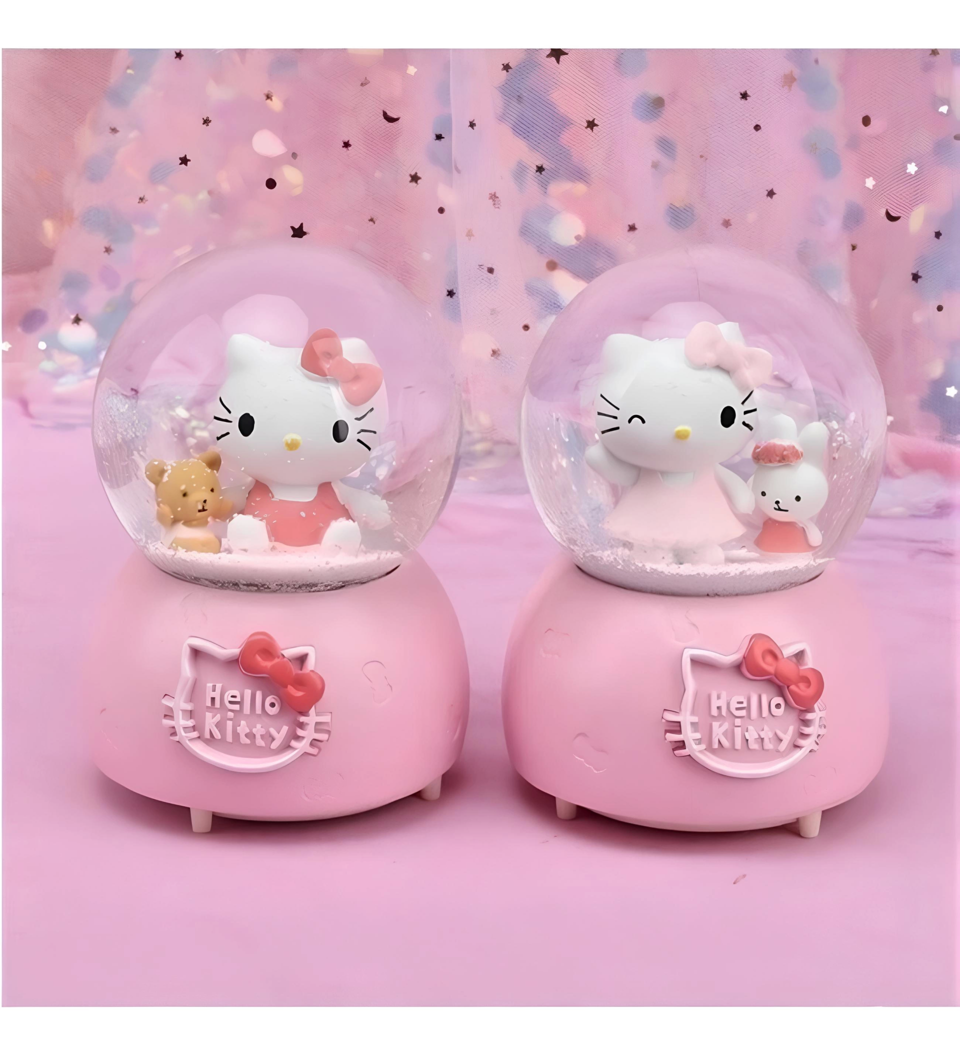 Hello Kitty Işıklı Müzikli Kar Küresi Orta Boy Alk3047