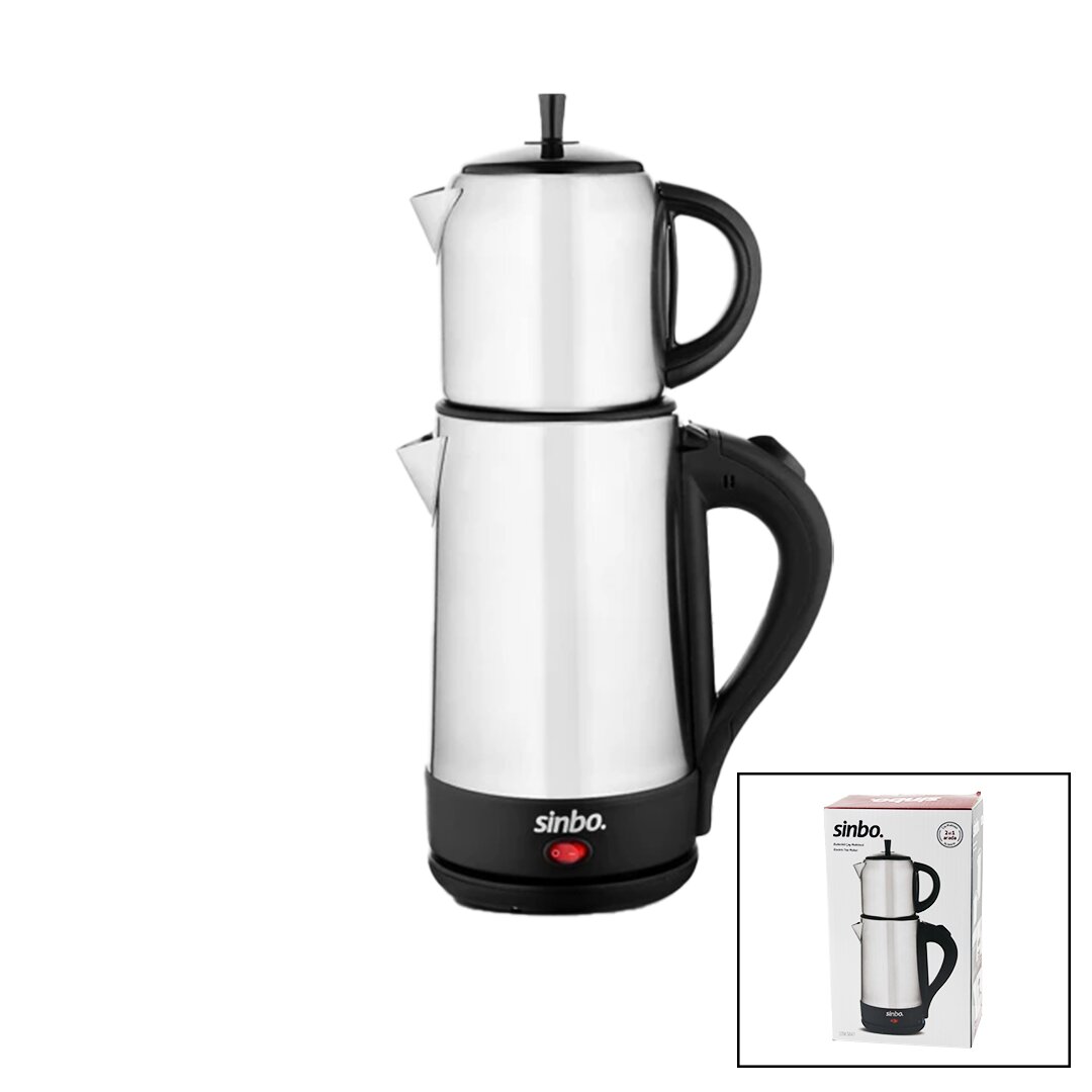 ÇELİK ELEKTRİKLİ ÇAYCI SETİ - ÇAY MAKİNESİ 1.7LT + 0.7LT2IN1 KULLANIM=KETTLE - ÇAYCI STM-5847 (4767)