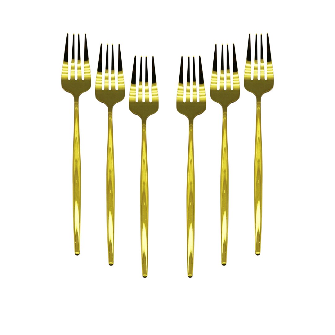 6 PCS GOLD YEMEK ÇATAL SETİ (4767)