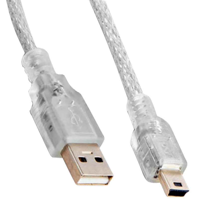 USB 2.0 5 METRE ŞEFFAF USB AM MİNİ 5 PİN KABLO (4767)