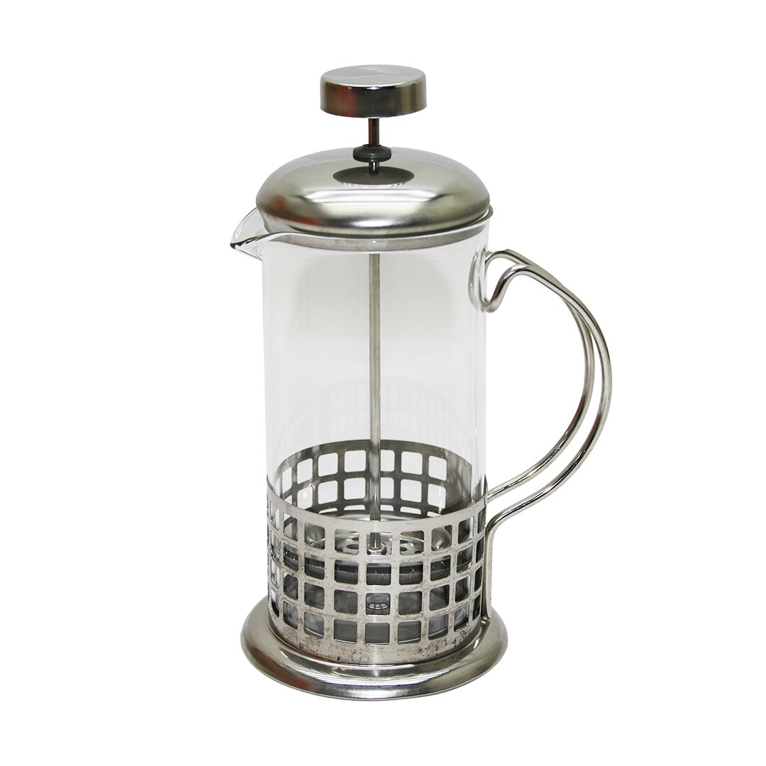 FRENCH PRESS 350ML CAM BİTKİ SÜZGEÇİ METAL KAFES - KAPAK (4767)