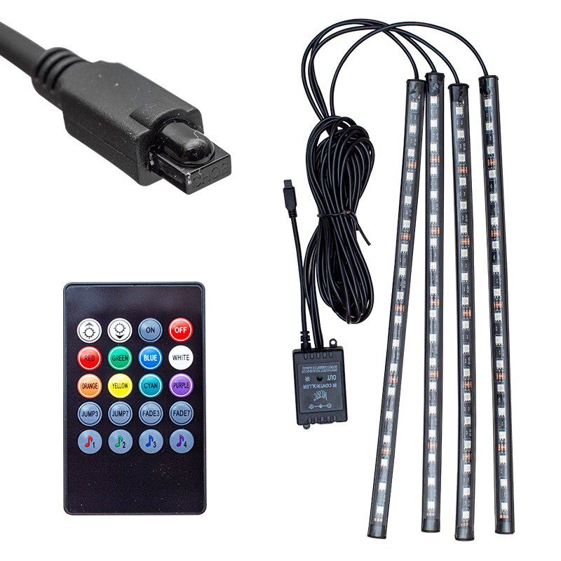 SESE DUYARLI ARAÇ İÇİ KUMANDALI RGB LED ANİMASYON KİT (4767)