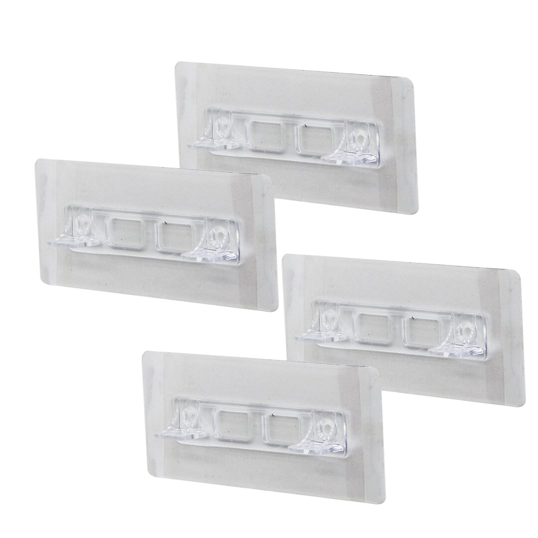 4PCS  RAF AYAK APARATI   ŞEFFAF PVC YAPIŞKANLI + VİDALANABİLİR   2X10CM (4767)