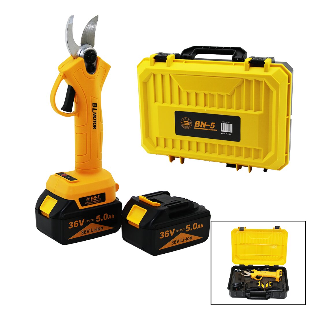 CORDLESS SHEAR YELLOW BN-5 HS-155  ŞARJLI  BAĞ MAKASI  2 BATARYA - 36V 5.0AH (4767)