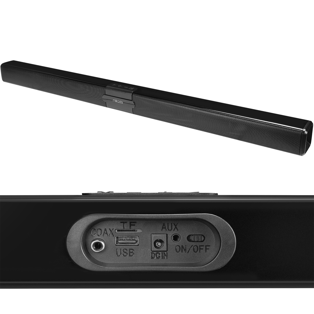 SİYAH 10WX2 12V/1.5A BT USB AUX TF KARTLI EV SİNEMA SOUNDBAR HOPARLÖR MD-SB101 (4767)