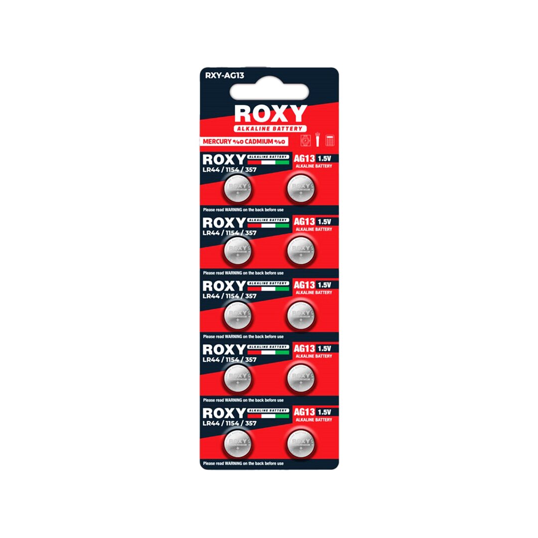 ROXY RXY-AG13  AG13  SAAT PİLİ  1.5V   LR44/1154/357  10LU KART (4767)