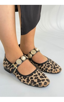 Koope Leopar Süet Babet Ayakkabı