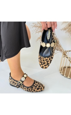 Koope Leopar Süet Babet Ayakkabı