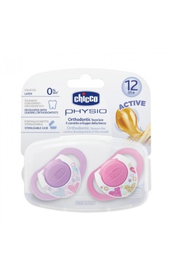 Chicco 2 li Physio Kauçuk Emzik 12 ay+ Kız