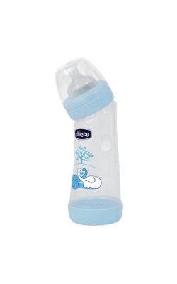 Chicco Eğimli Biberon 250 ml - Mavi