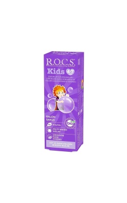 Rocs Kids Balon Sakızı Tadında 4-7 Yaş Florürsüz Diş Macunu 45 ml