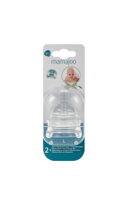 Mamajoo %0 BPA Silikon Biberon Emziği İkili L No.3 12 ay+