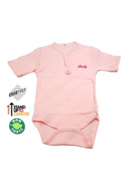 Sema Baby Yarım Kol Kaşkorse Badi (Body) - Pembe  0-6 Ay