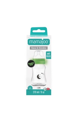 Mamajoo Gece & Gündüz Biberonu 270 ml & Anti-Kolik Biberon Emziği No:2 / M