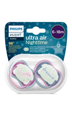 Philips Avent Ultra Air Night Karanlıkta Parlar Gece Emziği 6-18 ay Kız