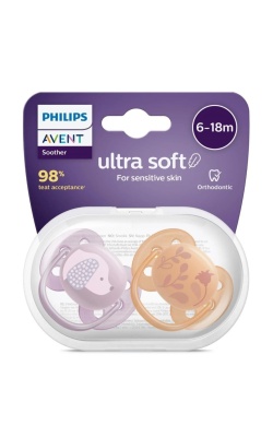 Philips Avent Ultra Soft Yumuşak 2li Emzik 6-18 Ay - SCF091/18